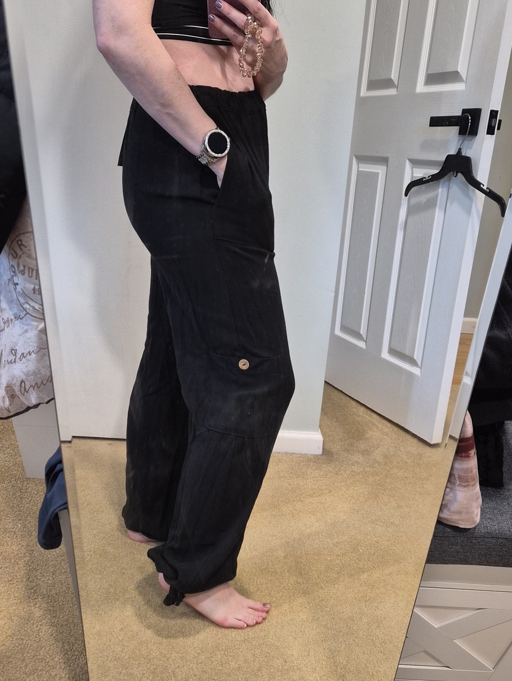 Black Cargo Jogger Pants